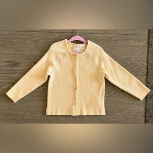 Zara Kids Light Yellow Button-Up Cardigan Size 4-5 Years